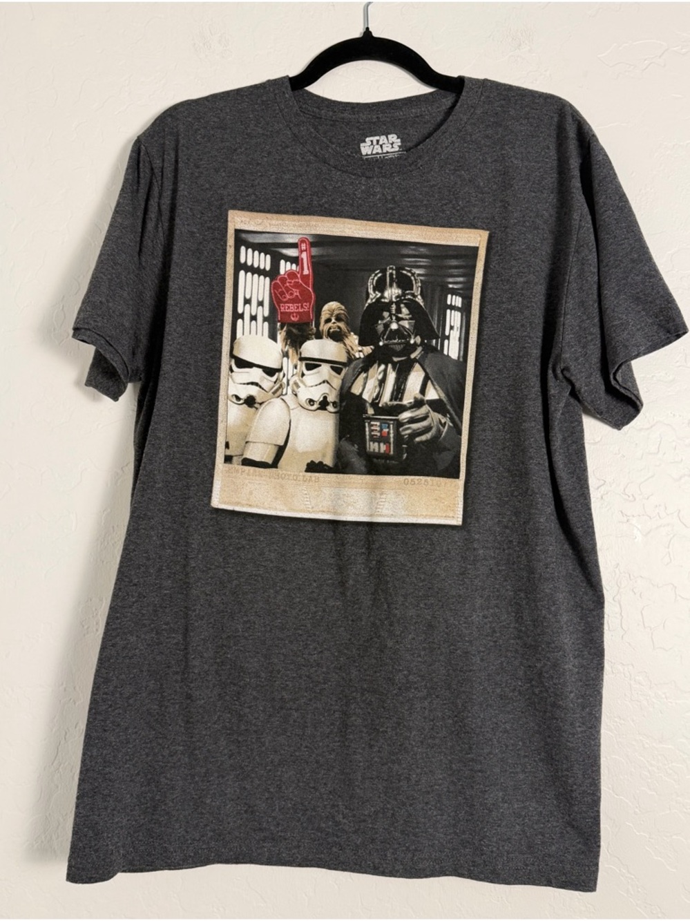 Fifth Sun Star Wars Boys Large Charcoal Gray Graphic Tee Casual T-Shirt